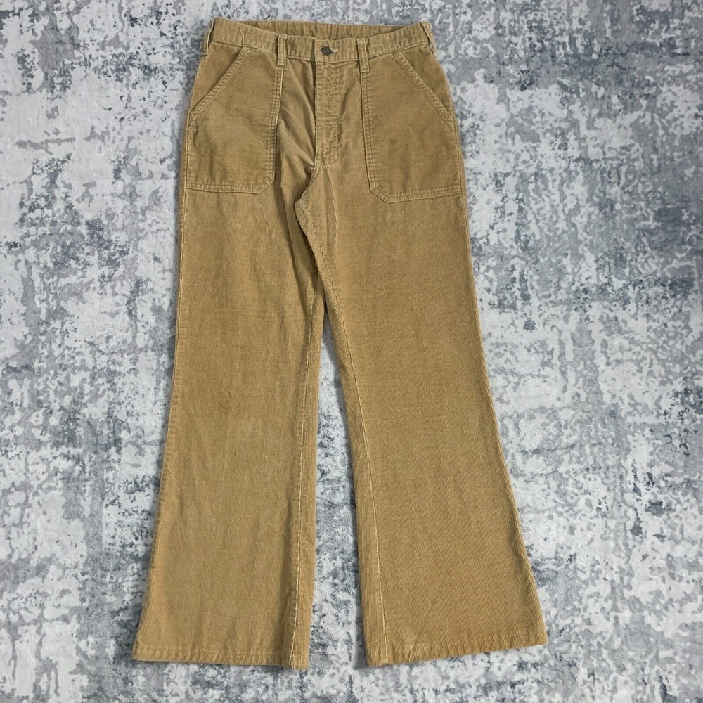 Vintage Lee Pants 30x29 Union USA Brown Corduroy Bootcut Talon 70s 80s Tag 30L